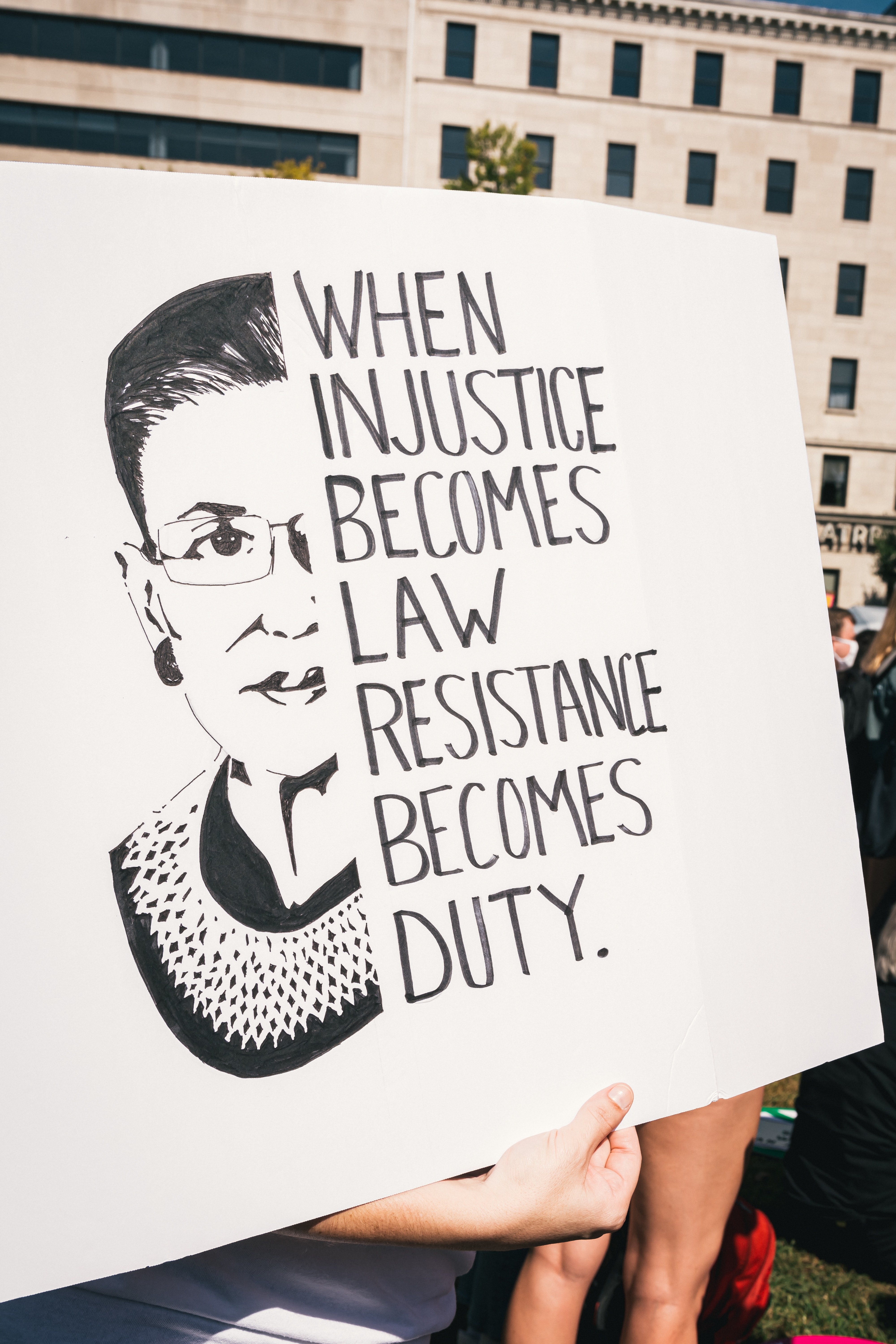 portrait of Ruth Bader Ginsburg by Gayatri Malhotra on unsplash